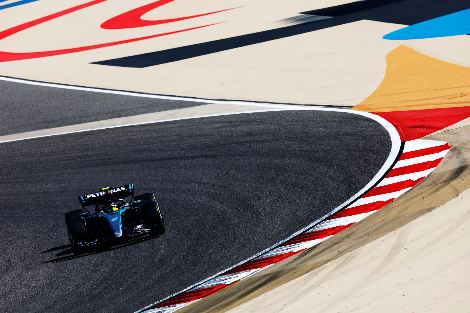 Lewis Hamilton during the 2024 Bahrain pre-season testing-Mercedes