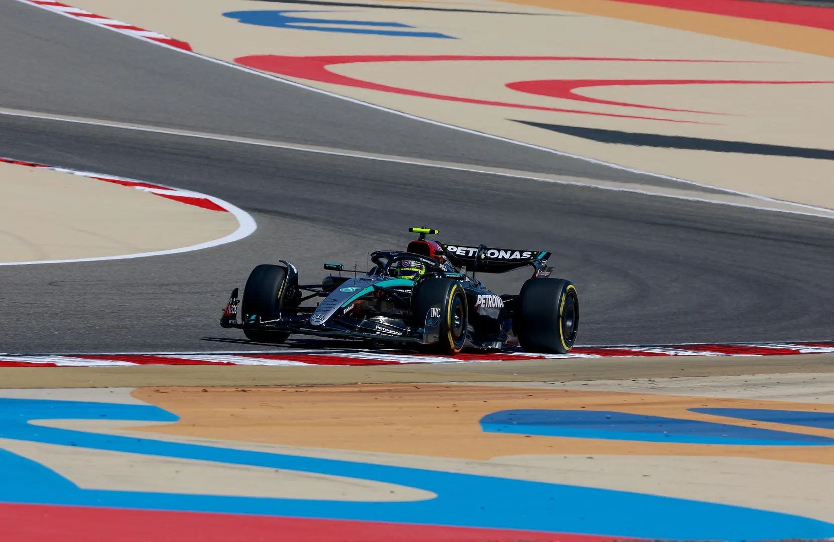 Lewis Hamilton during the 2024 Bahrain pre-season testing-Mercedes