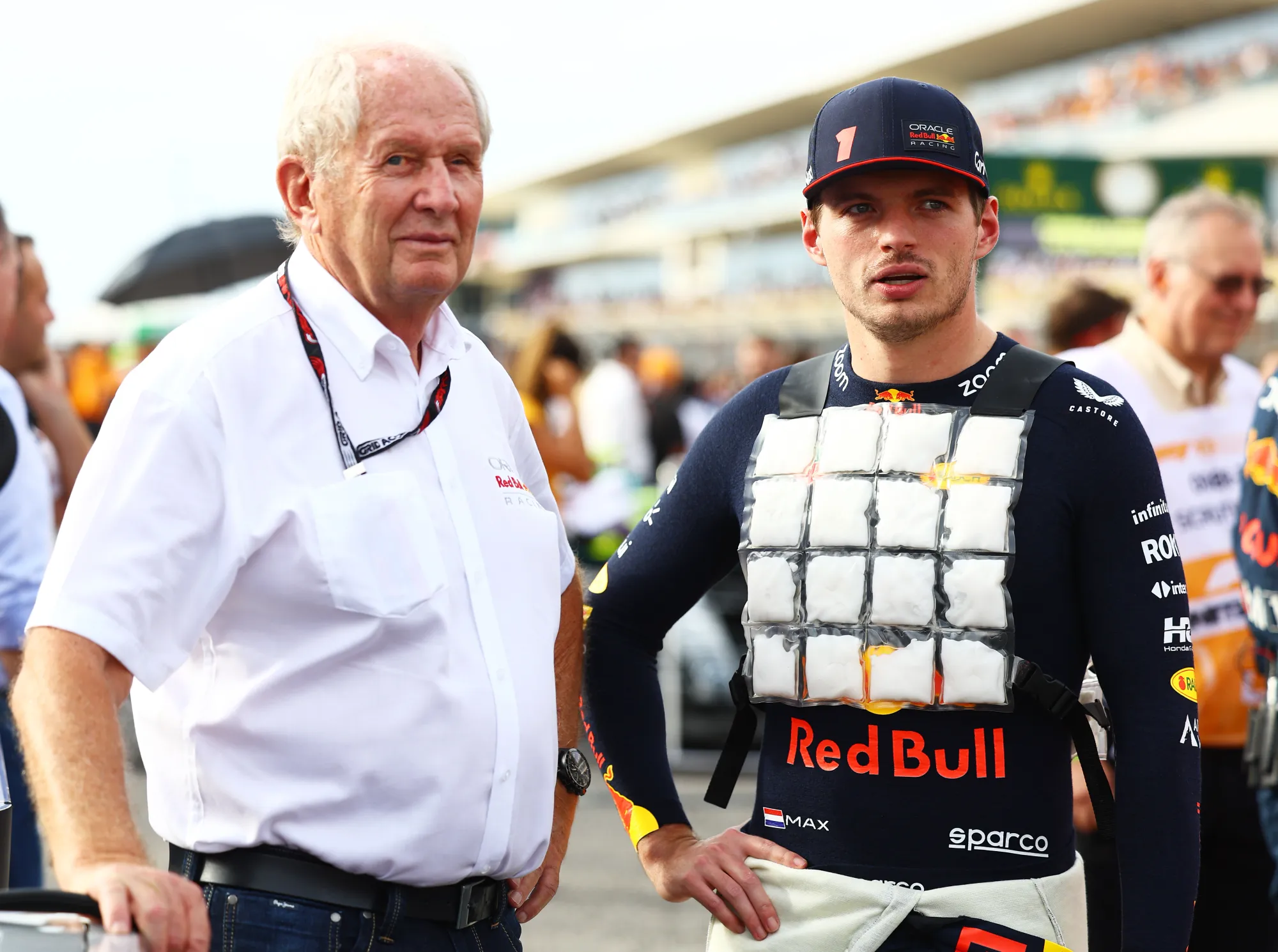 Helmut Marko and Max Verstappen-Red Bull Content Pool