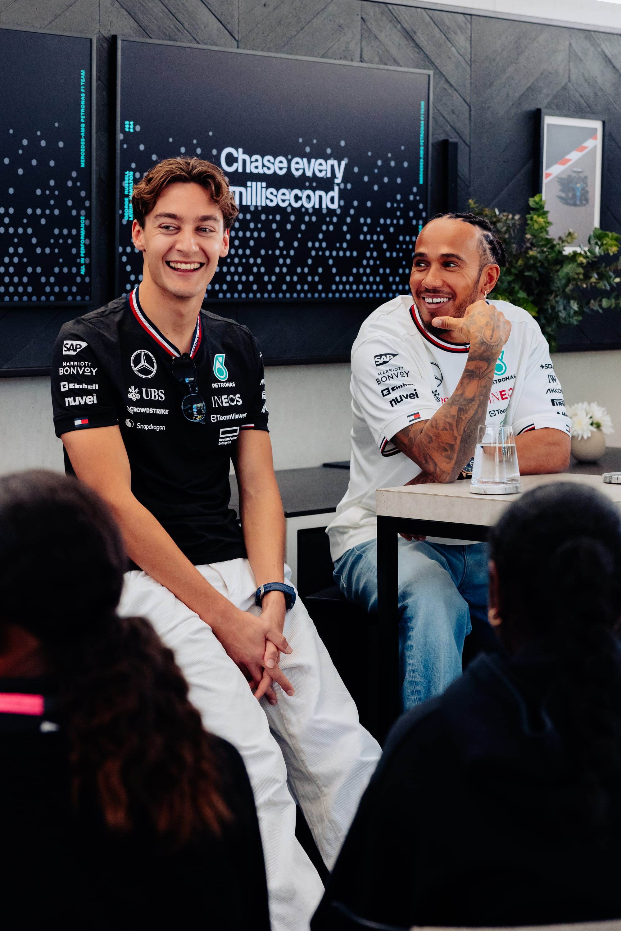 George Russell and Lewis Hamilton