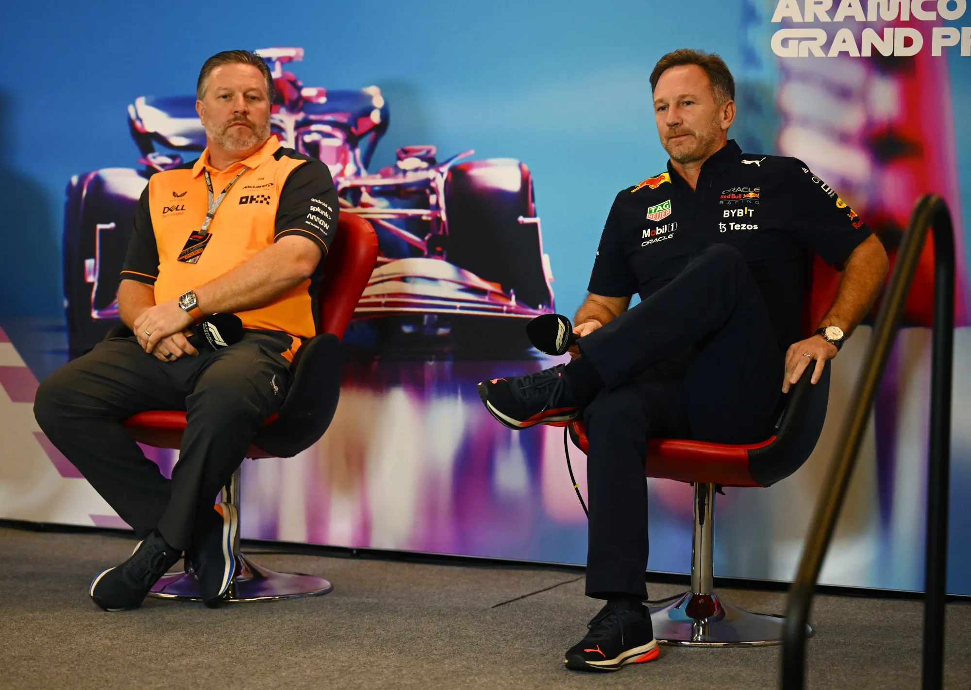 Zak Brwon and Christian Horner-Red Bull Content Pool