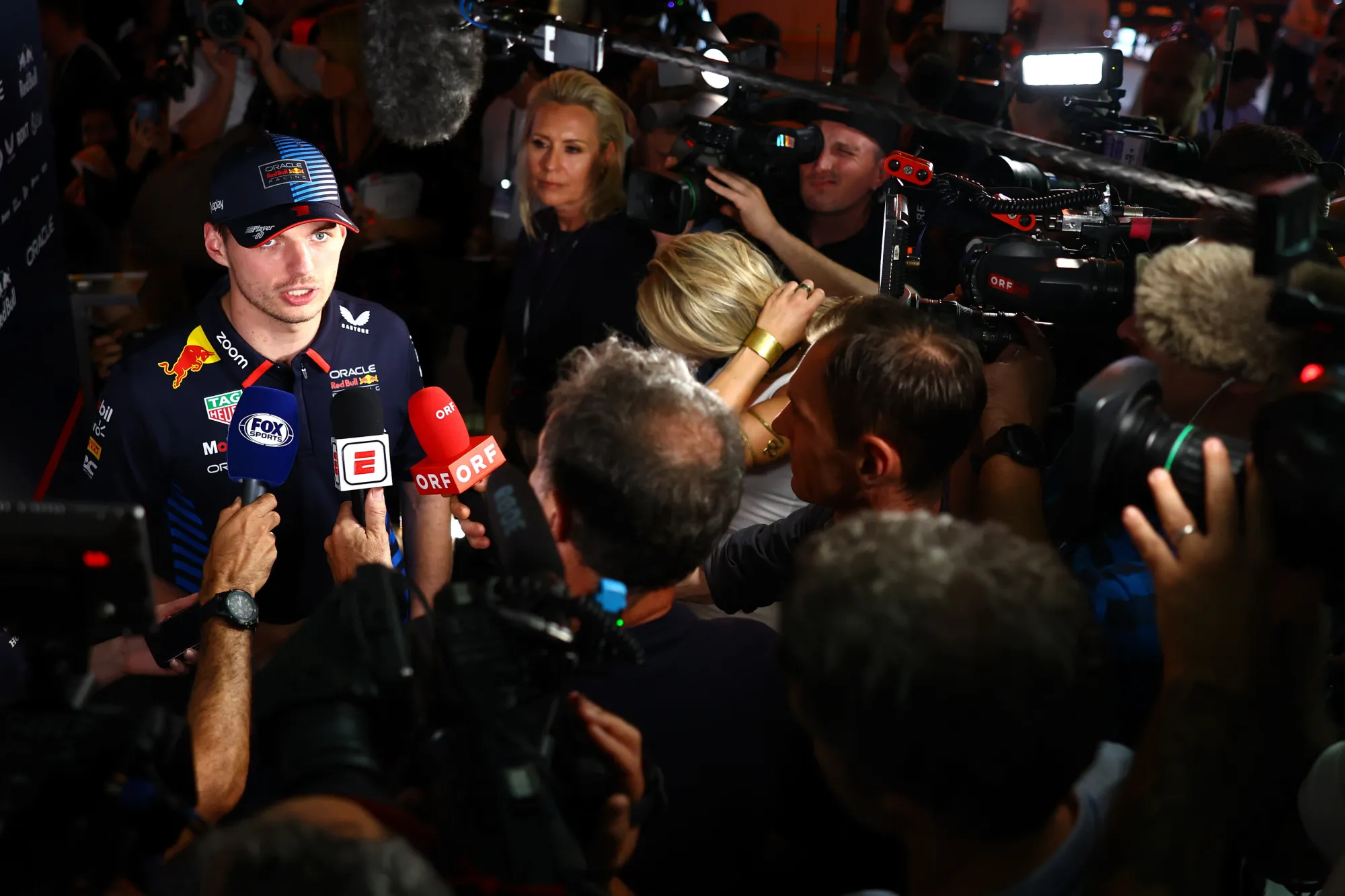 Max Verstappen during the press conference on Wednesday at the 2024 Saudi Arabia GP