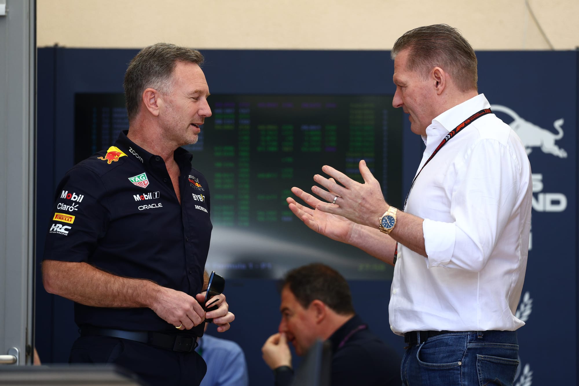 Christian Horner and Jos Verstappen-Red Bull Content Pool