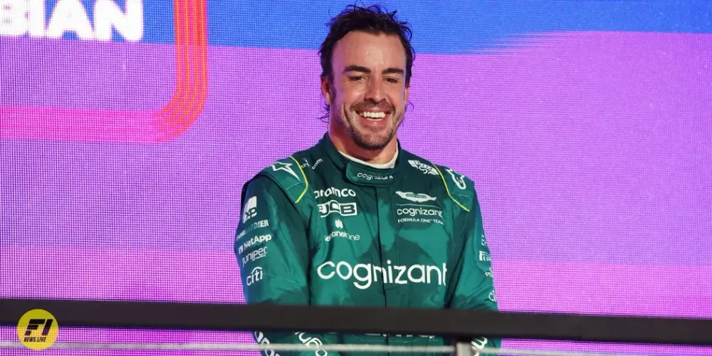 ernando Alonso on the podium at the 2023 Saudi Arabian Grand Prix-Credit:Aston Martin F1