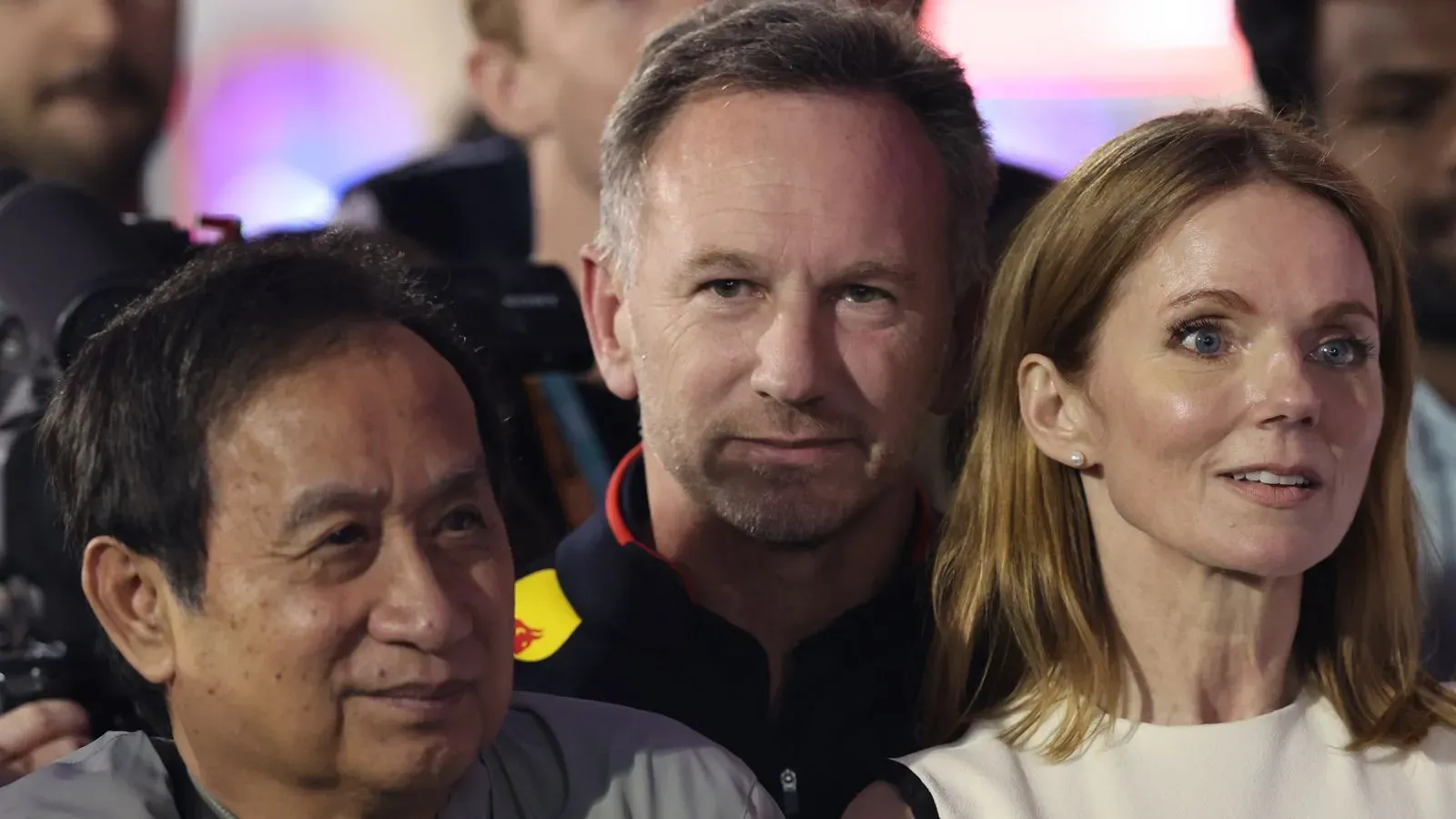 Chalerm Yoovidhya, Christian Horner and Geri Halliwell (Horner)-Sky Sport F1