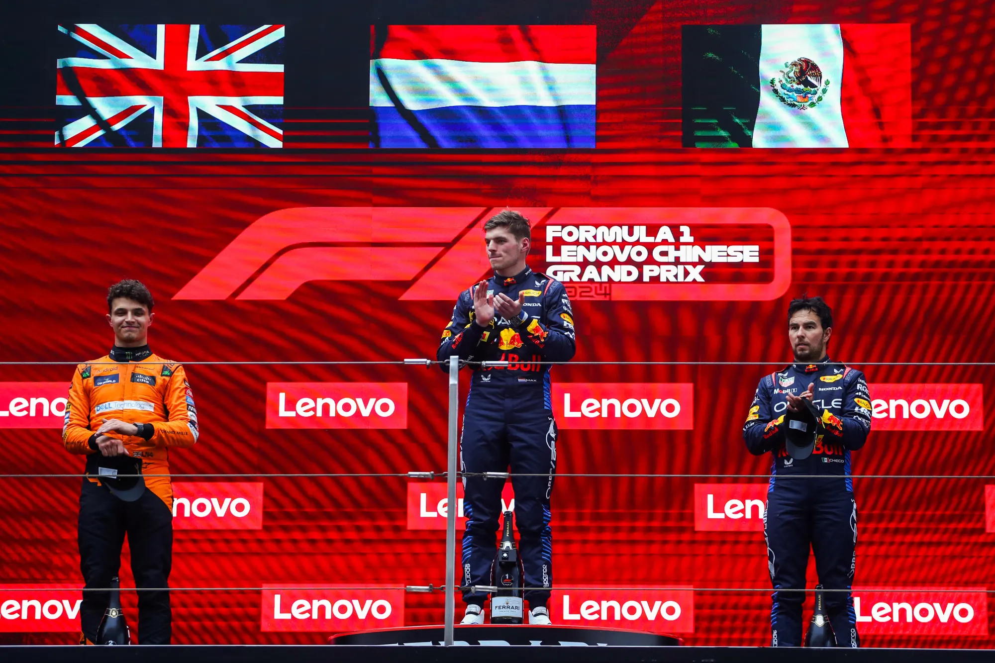 The podium at the 2024 Chinese GP-Red Bull Content Pool