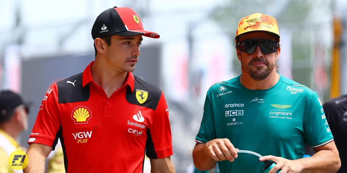 Charles Leclerc and Fernando Alonso-Ferrari and Aston Martin