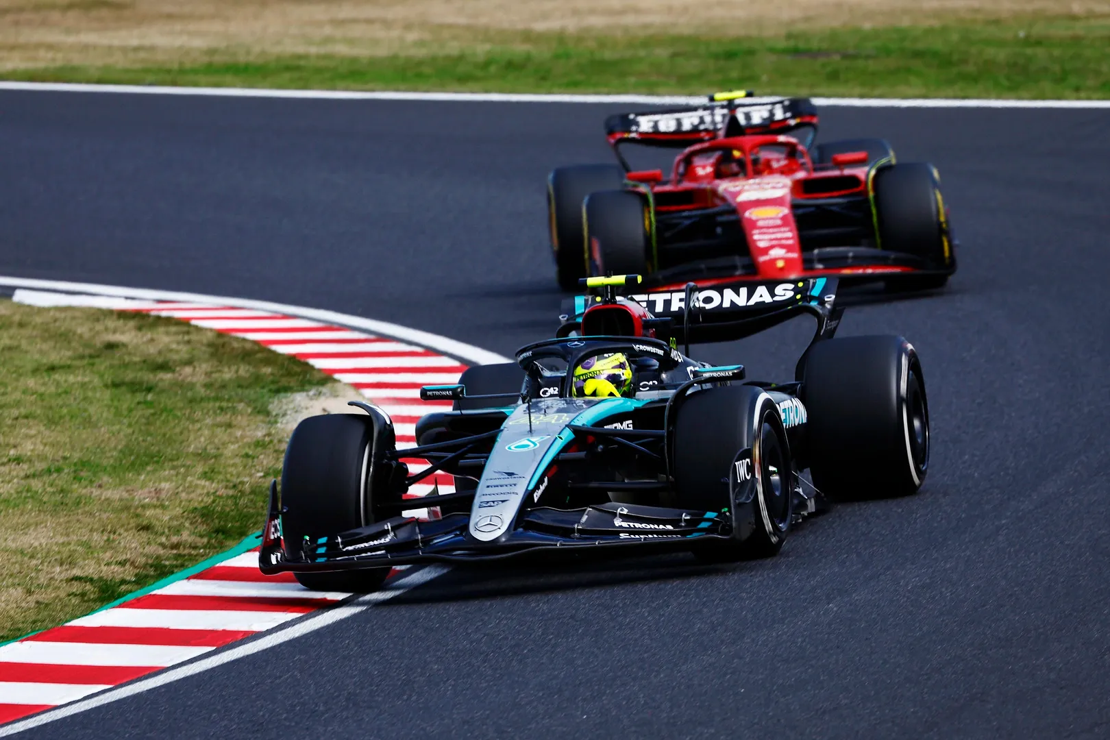 Lewis Hamilton and Carlos Sainz-Mercedes 