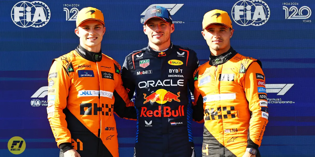 Oscar Piastri, Max Verstappen and Lando Norris-Red Bull Content Pool