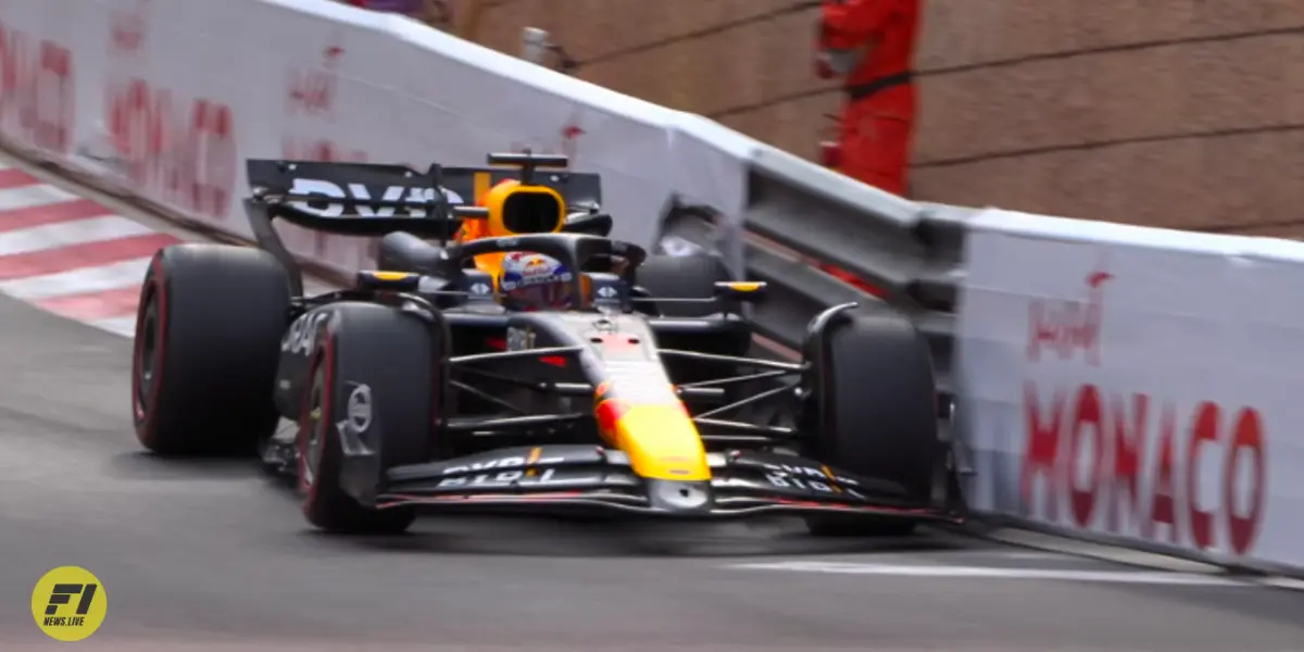 Max Versttappen touching the wall during qualifying at the 2024 Monaco GP-F1TV