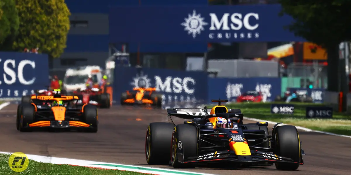 Lando Norris chasing Max Verstappen 