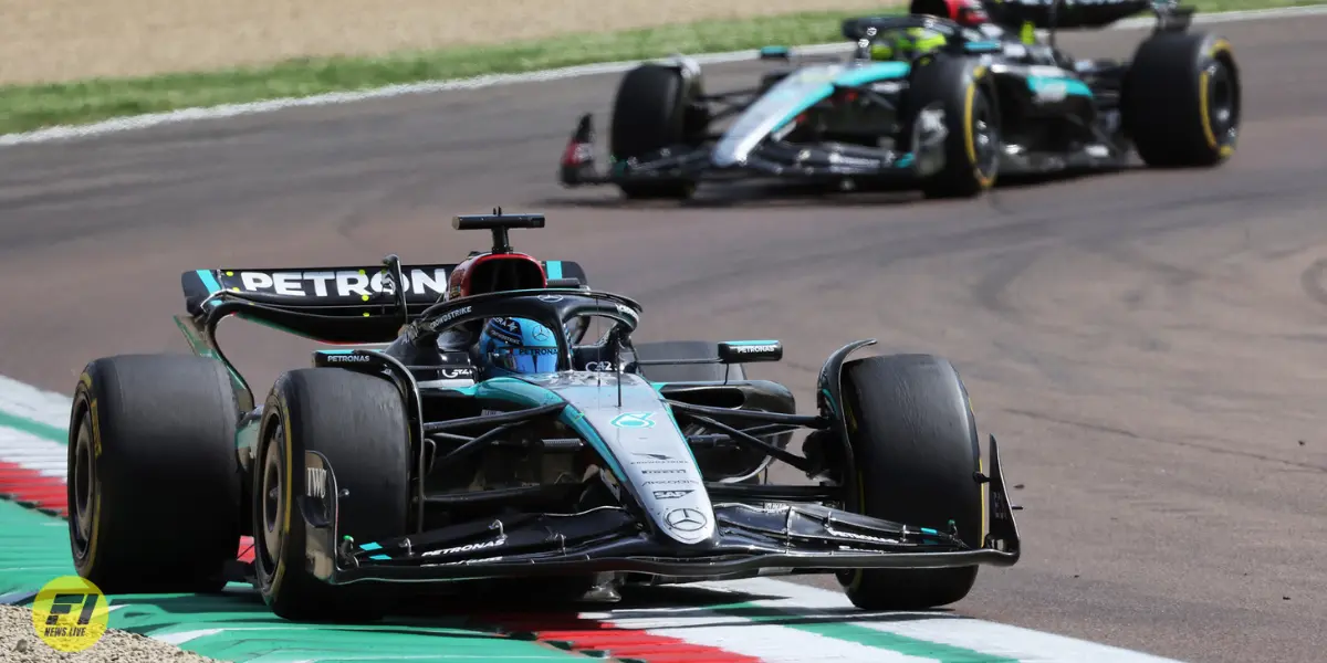 George Russell and Lewis Hamilton-Mercedes