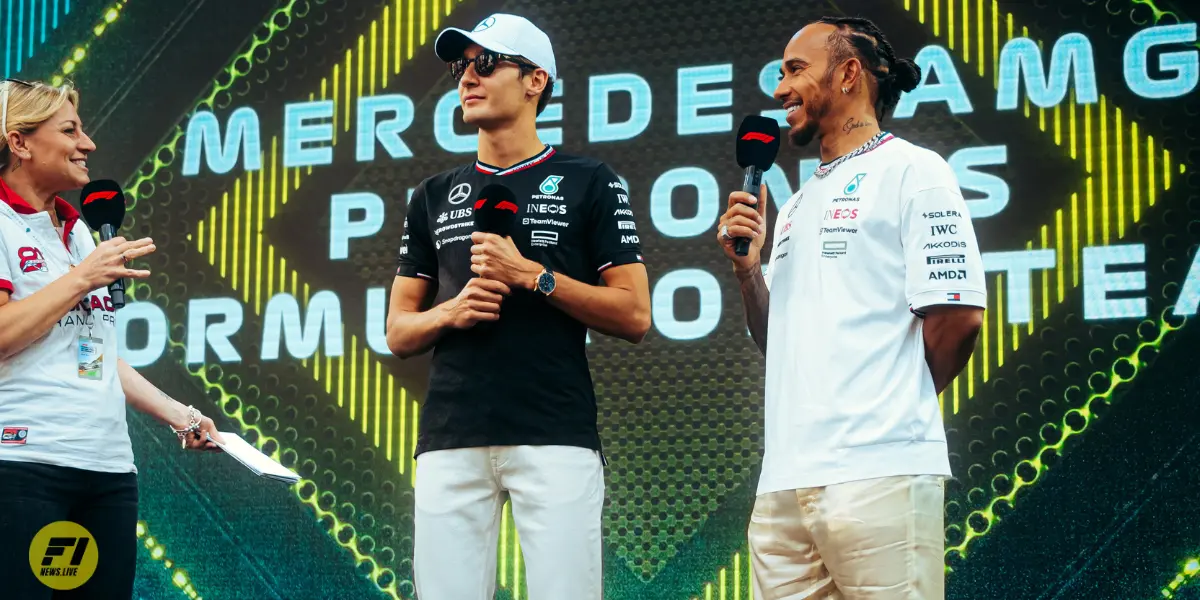 George Russell and Lewis Hamilton-Mercedes