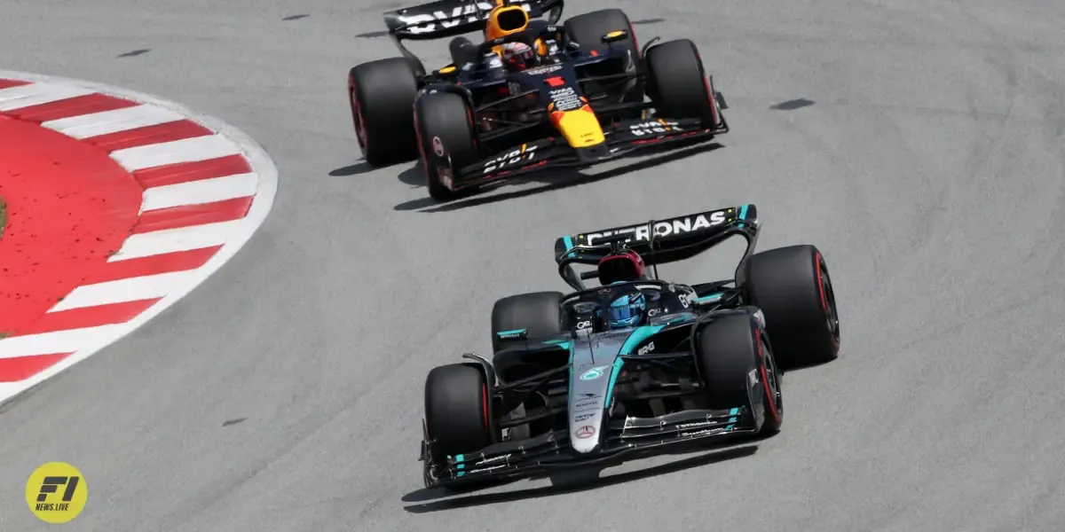 Lewis Hamilton and Max Verstappen during Spanish GP-Mercedes