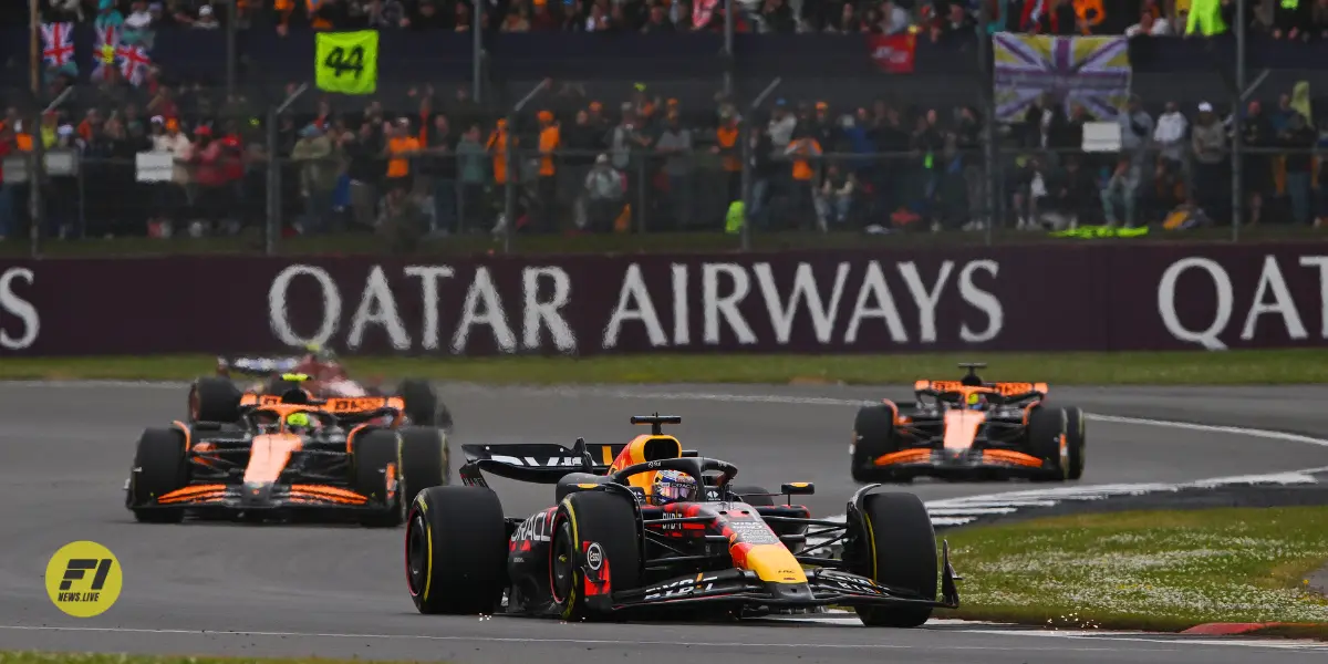 Max Verstappen and Lando Norris during British GP-Red Bull Content Pool