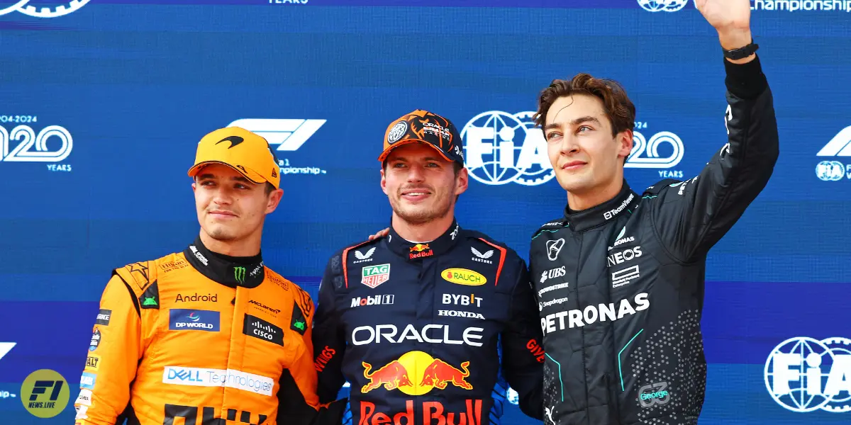 Lando Norris,Max Verstappen and George Russell-Red Bul Content Pool