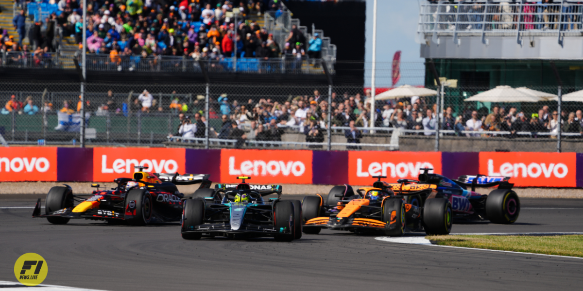 Lewis Hamilton,Lando Norris and Max Verstappen-Mercedes