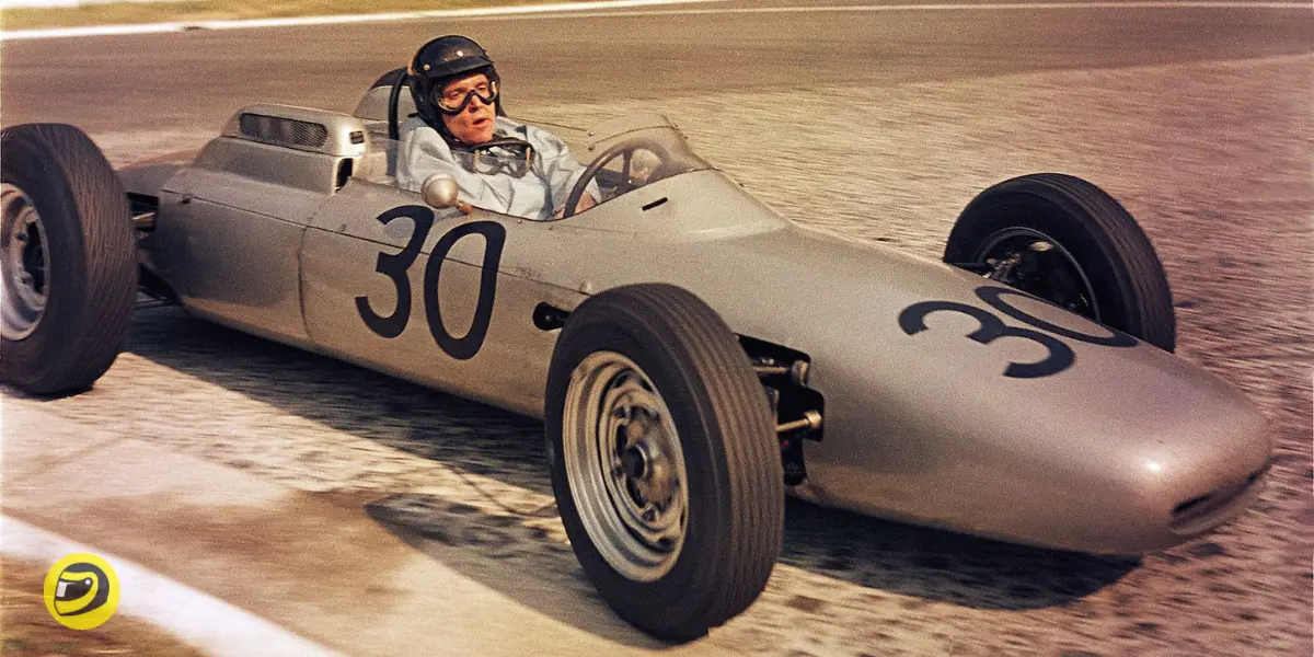 Porsche's F1, in 1962 with Dan Gurney at the wheel of a Porsche 804 at the French Grand Prix