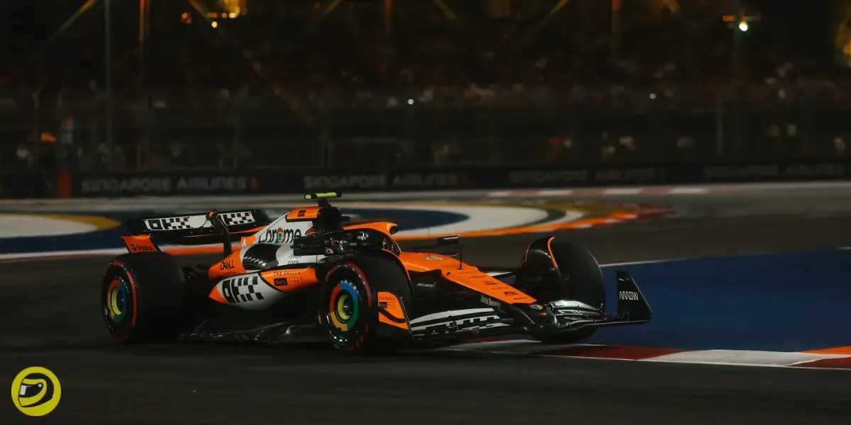 Lando Norris during FP2 at the 2024 Singpaore GP-McLaren