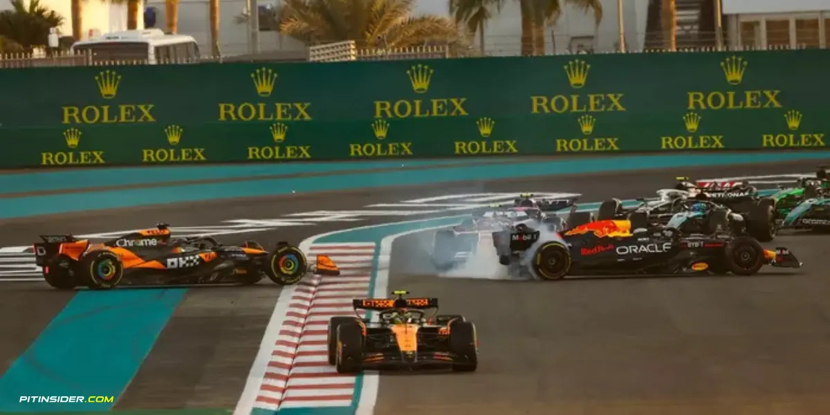 Oscar Piastri and Max Verstappen,collide on the corner causing each other to spin-Pitinsider.com