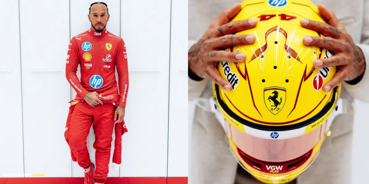 Lewis Hamilton,first time in red and yellow-Pitinsider.com