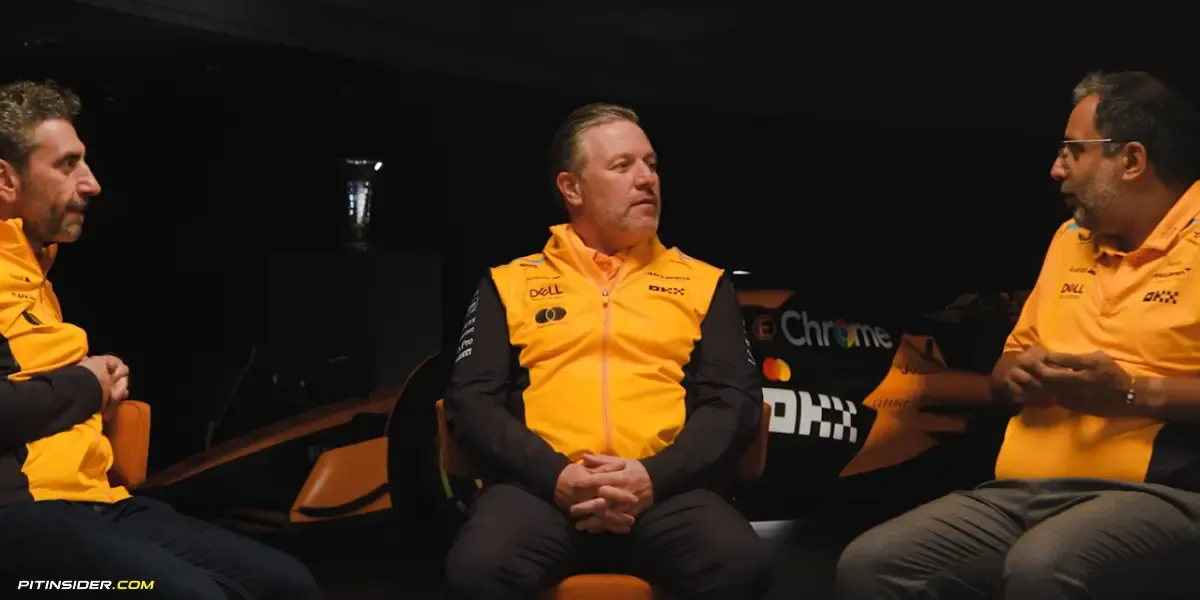  McLaren CEO Zak Brown,Team Principal Andrea Stella and Racing Director Randy Singh-Pitinsider.com