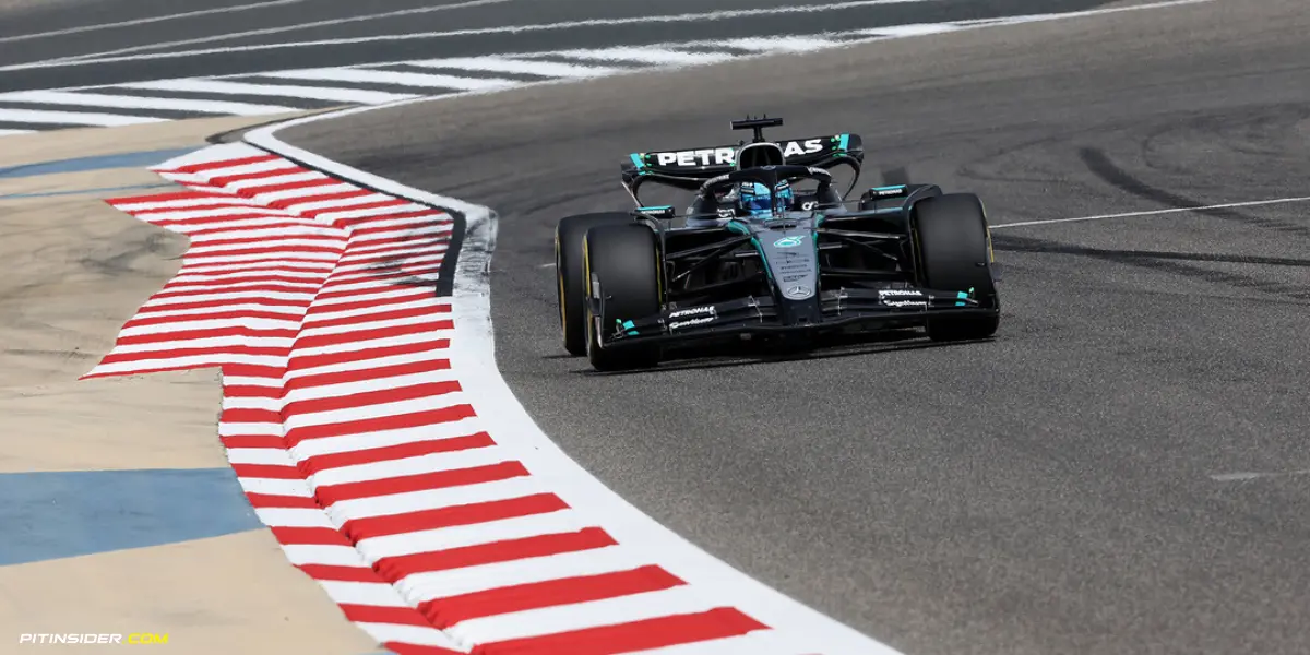 George Russell during day 2 of testing of 2025 in Bahrain-Mercedes