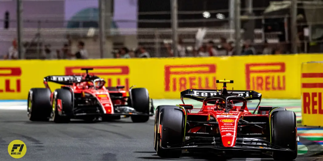 Ferrari cars during Saudi Arabian GP 2023 race - Ferrari