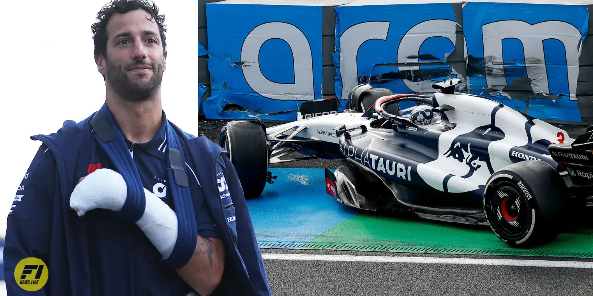 Injured Daniel Ricciardo during FP2 at the 2023 Dutch Grand Prix