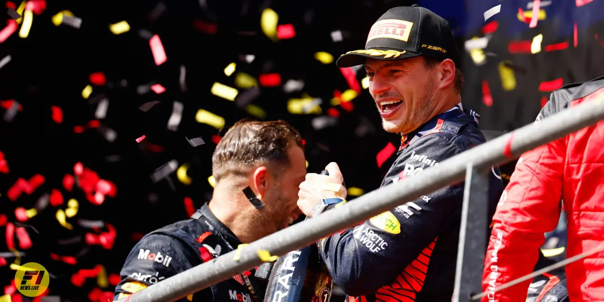 Max Verstappen celebrating