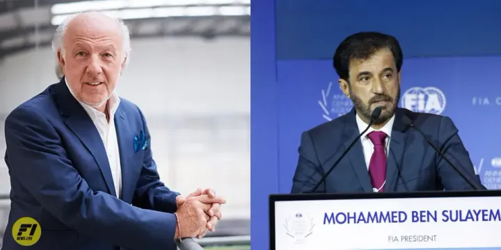 David Richards current chairman of Motorsport UK and FIA President Mohammed Ben Sulayem