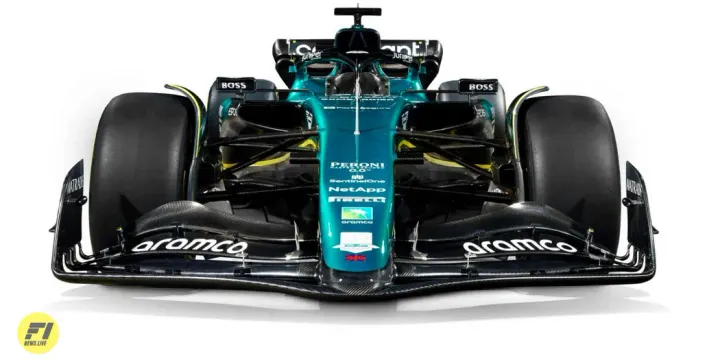 Aston Martin AMR23 that will compete in the 2023 Formula One World Championship 