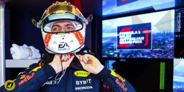 Max Verstappen preparing for free practice in the Australian Grand Prix 2023