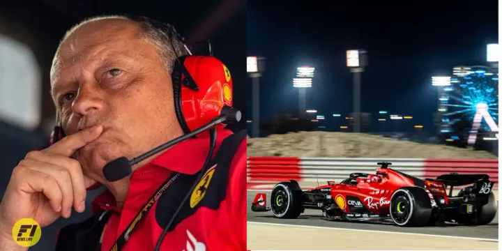 Frederic Vasseur and Charles Leclerc in 2023 Bahrain Grand Prix 