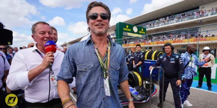 Brad Pitt at the Circuit of the Americas F1 race 2022