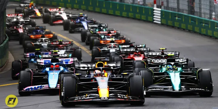 Max Verstappen leading the race at the 2023 Monaco Grand Prix- Red Bull Content Pool 