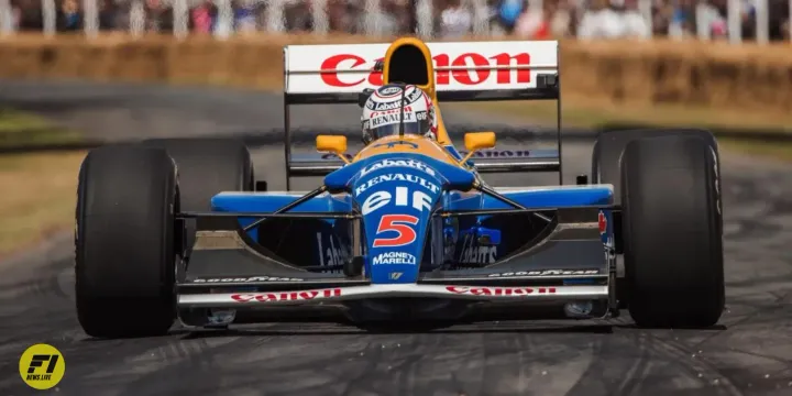 Sebastian Vettel driving the Williams FW14B fueld by carbon neutral fuel-Credit: Williams 