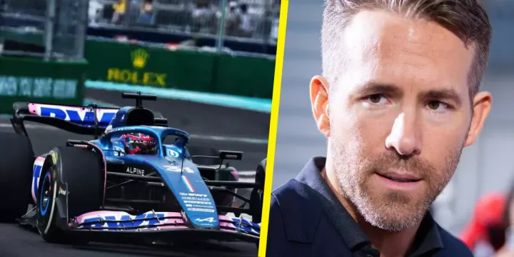 Alpine F1 car and Ryan Reynolds