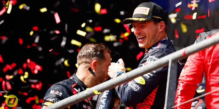 Max Verstappen celebrating