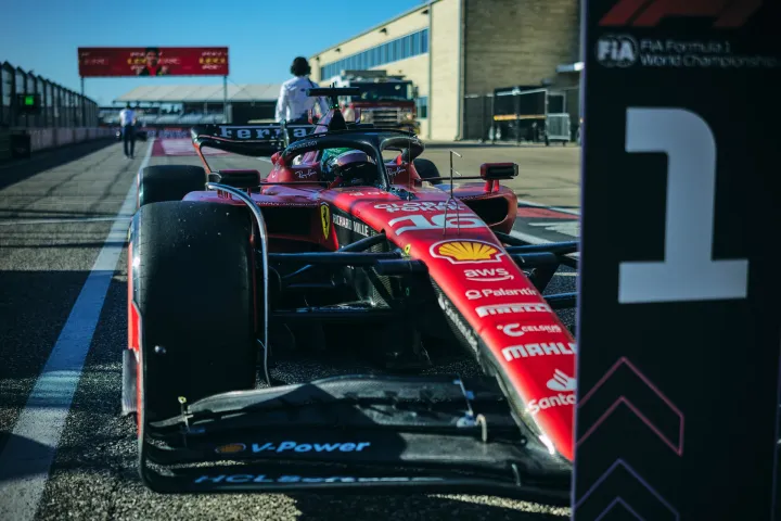 Charles Leclerc after finishing P1 at the 2023  USGP Qualifying-Credit: Ferrari 