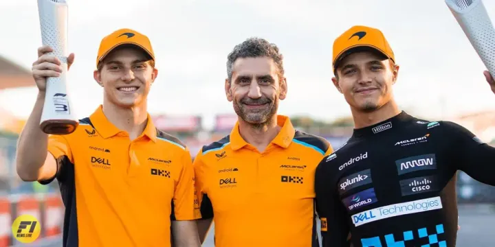 Oscar Piastri, Andrea Stella and Lando Norris-Credit: Mclaren 