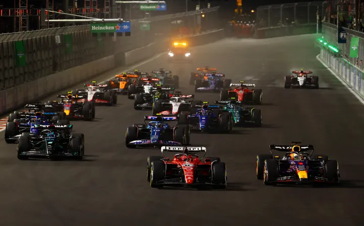 The start of the 2023 Las Vegas GP-Red Bull Content Pool