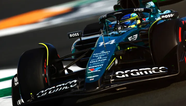 Fernando Alonso in FP2 at the 2024 Saudi Arabian GP-Aston Martin F1 