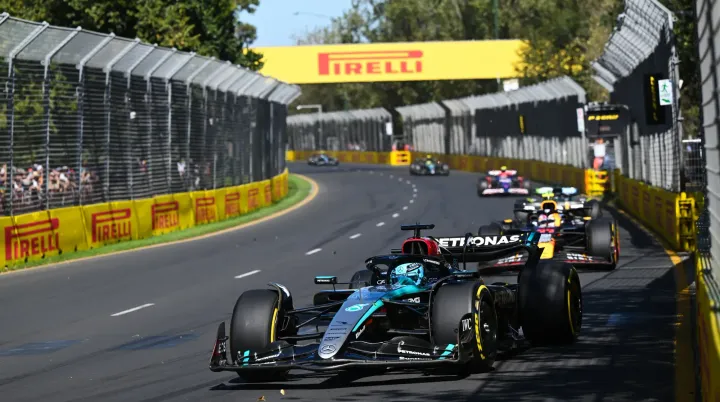 George Russell at the 2024 Australian GP-Mercedes 