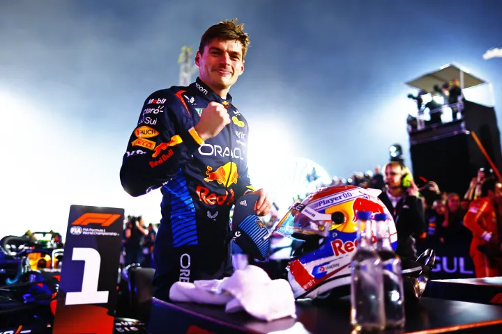 Max Verstappen celebrating the win at the 2024 Bahrain Grand Prix-Red Bull Content Pool