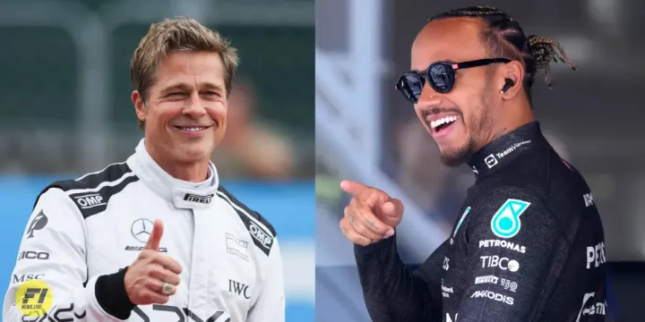 Brad Pitt and Lewis Hamilton