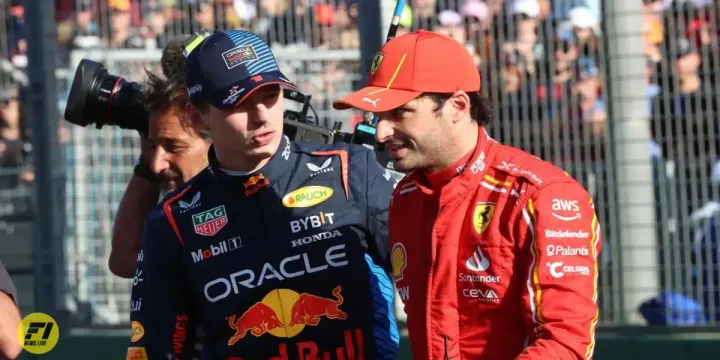 Max Verstappen and Carlos Sainz-Red Bull Content Pool and Ferrari