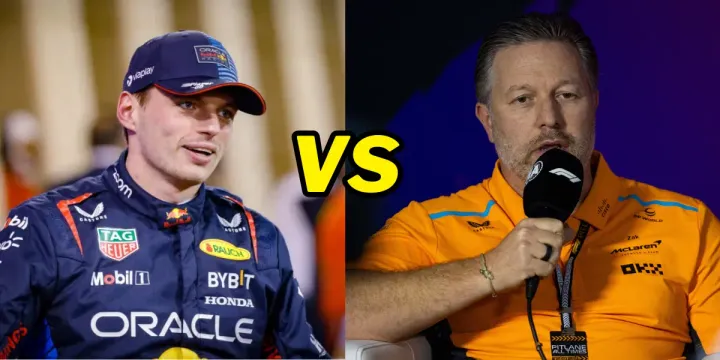 Max Verstappen and Zak Brown