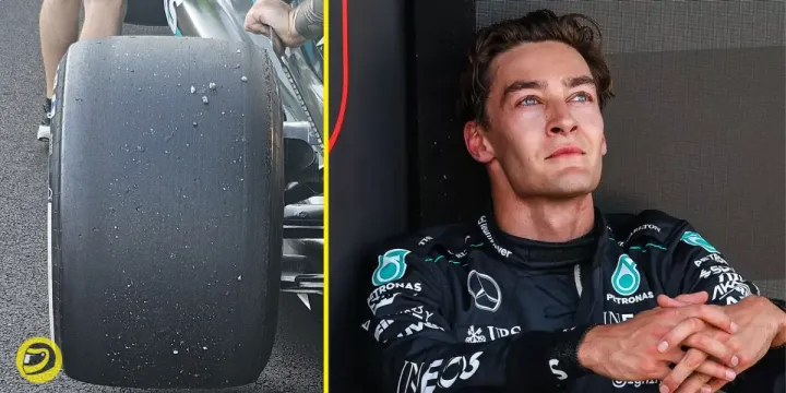 George Russell's tyre after the Belgian GP-pitinsider.com