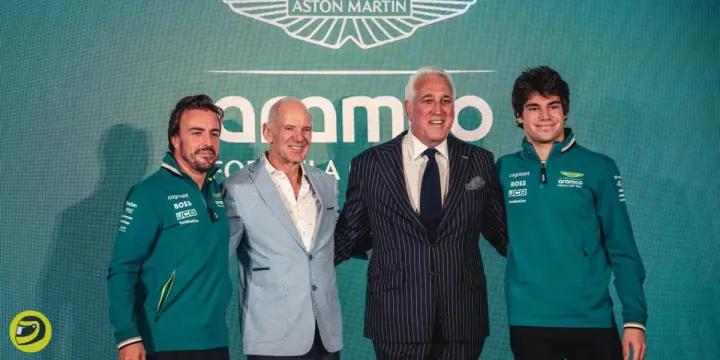 Fernando Alonso,Adrian Newey,Lawrence Stroll and Lance Stroll-Pitinsider.com